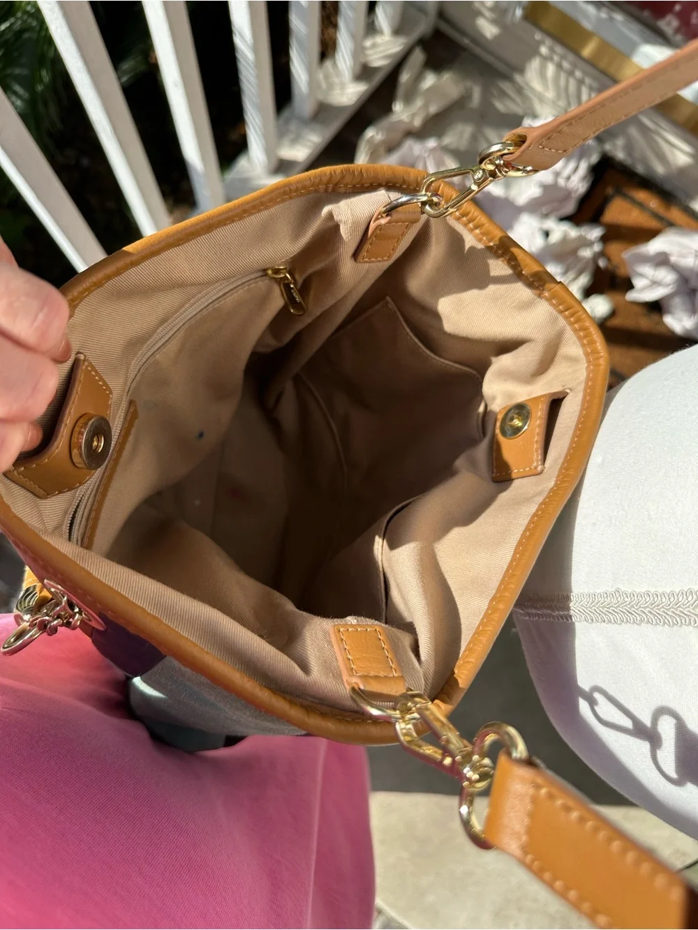 Talbots Colorblock Hobo in Tan, Navy & Teal